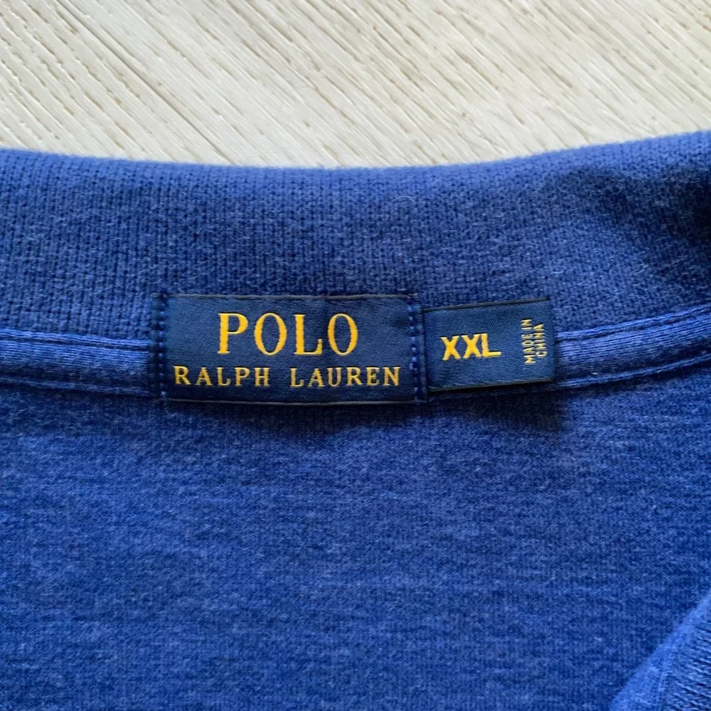 Polo Ralph Lauren Mens XXL Blue‎ 100% Cotton Quarter Zip Pullover Sweater Pony